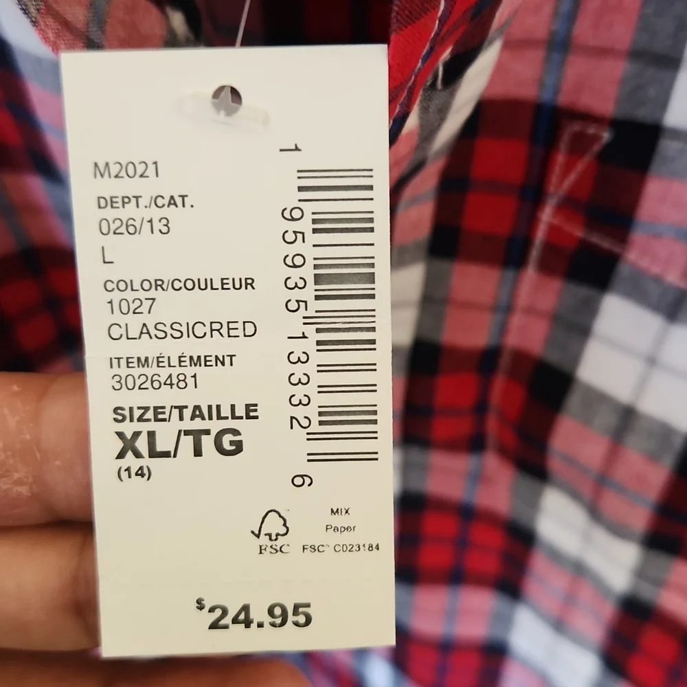Children's Place Plaid Full sleeves shirt Size XL